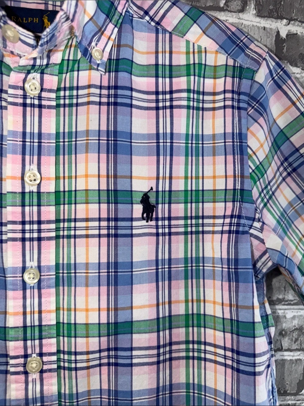 Ralph Lauren Multicolor Plaid Short-Sleeve Button-Down Shirt